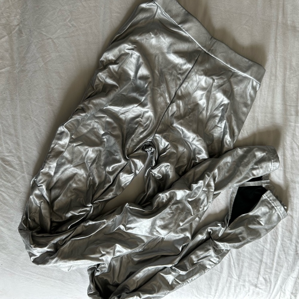 Silver stacked pants